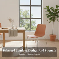 Minimalist design Stackable Shell Chair Multi-Purpose Armless stackable Chair Easy to Clean Seating Furniture Space-Saving Design for Business Owners, Event Attendees, Meeting Room, Cafeteria, Reception Area, Classroom