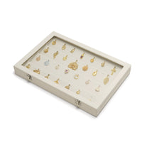 Dustproof Jewelry Box with Glass Lid Slim Jewelry Organizer Box Slim-Line Clear for Dresser, Vanity
