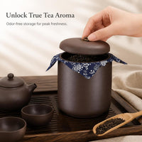 Yixing Zisha Clay Tea Caddy for Puerh Tea Storage, Large Handmade Chinese Style Tea Jar