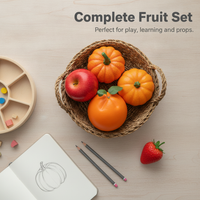Realistic Artificial Fruit Model for Display, Teaching, and Play - Orange, Apple, Strawberry, Pumpkin