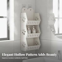 Waterproof Punch-Non-Damage Bathroom Shelf Renter Friendly Bathroom Shower Organizer Space Saving for Renters, Students, Washroom