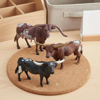 Texas Horned Bull Models Hand-Painted Texas Horned Bull Figures Realistic Cattle Figures for Kids, Collectors, Classroom