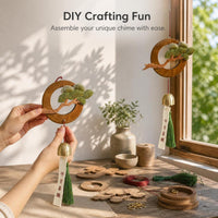 Zen Style Wooden Wind Chime Wall Decor with Pine Design for Entryway