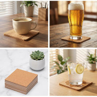 50 Pieces Self Cork Tile Easy to Cut 4 X 4 Cork Tile Odorless