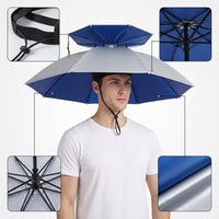 Hands-Free Umbrella Hat for Fishing, Outdoor Activities, Tea Picking, and Sun Protection - Foldable Large Size