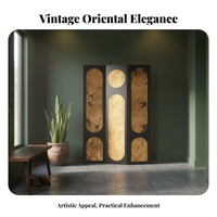 Foldable Design Bamboo Pattern Folding Screen Freestanding Room Divider Portable Privacy Partition Easy Setup for Interior Designers, Apartment Dwellers, Business Owners, Bedroom, Office, Hotel, Restaurant