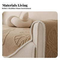 Dust-Proof Sofa Slipcover Non-Slip Jacquard Butterfly Throw Thickened Couch Protector Easy to Install for Homeowners, Families with Children, Feline Owners, Living Room, Den