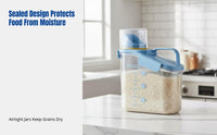 Rice Jar, Food Grade PS, Household Grain Container, Sealed, Moisture-Resistant, Capacity Scale