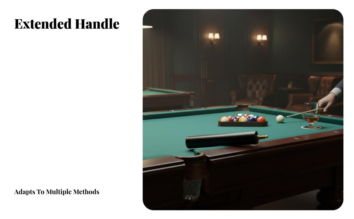 Ebony Cue Extension Handle Handmade Snooker Cue Extender Billiards Accessory Extended Reach Sturdy Wood Construction