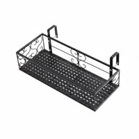 Space-Saving Hanging ing Rack Easy Installation over-the Pot Basket lattice Design Balcony Shelf Weather-Resistant for Apartment Dwellers, Home Decorators, Homeowners, Fence, Patio, Porch
