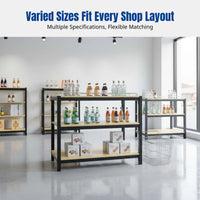 Supermarket Display Rack, Adjustable Metal Stand, Multitier Floor Shelf for Grocery, Beverage, Gift Box, Customizable