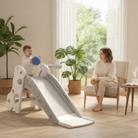 Slide with Climbing Frame Foldable Toddler Slide Kids Climber Compact Playset Slimline for Toddlers, Playroom, Bedroom