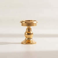 Short Taper Candle Holder Small Taper Candle Holder with Wide Base Metallized Candlestick with Pedestal Base for Wedding