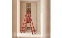 Non-Slip Telescopic Step Ladder with Handrail Compact Ladder with Handrail Stable Lightweight for Homeowners, DIYers, Closet
