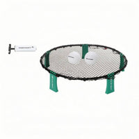 Green Support Legs Circular Net Game Mesh Roundnet Game Set White Balls Outdoor Sport Hand Pump
