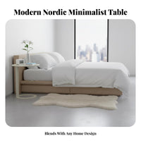 Nordic Design Round Side Table Light Luxury Small Side Table Space-Saving Versatile for Apartment Dwellers, Homeowners, Interior Designers, Bedroom, Home Office, Balcony, Entryway