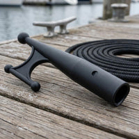 Exposed Socket Three-Prong Boat Hook Tapered Handle Boat Hook Black Nautical Gear for Marine Use