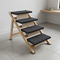 Foldable Dog Stairs Space-Saving Convertible Dog Ramp No Assembly Required