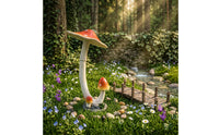 Fungus Statue Stone-Look Fungus Sculpture Outdoor Decor Weather Resistant Yard Art Whimsical for Gardeners, Flower Bed
