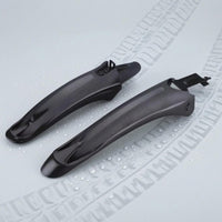 2 Pieces Black Front and Rear Mudguards Plastic Mountain Bike Mudguards Curved Front Rear Bike Fenders Streamlined