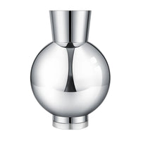 Ceramic Vase Silver Vase with Narrow Neck Lustrous Flower Holder for Entryway