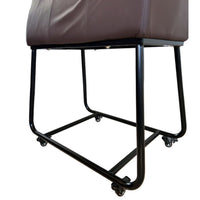 Caster Wheels Mobile Saddle Rack Cylindrical Metal Frame Rolling Saddle Rack Leather-Like Finish Horse Tack Stand Rectangular Base