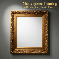 French Solid Wood Photo Frame, Ornate Solid Wood Picture Frame for Wall Mounting, Handmade Carved Gold Picture Frame