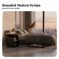 Light Luxury Design Bedside Storage Shelf Creative Design 2-Tier Storage Nightstand Versatile 2-Tier Round Side Table Easy Assembly for Apartment Dwellers, Homeowners, Students, Bedroom, Small Areas, Study Room, Hallway