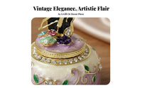 Enameled Finish Violin Jewelry Box Rhinestone Accents Violin Themed Jewelry Box Vintage Design for Music Lovers, Women