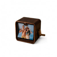 Photo Melody Box Wooden Melody Box with Photo Window Nostalgic for Home Decor