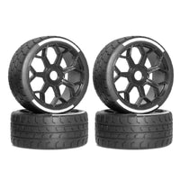 4 Pieces RC Tires with Rims Sturdy Wheel and Tire Set Stable
