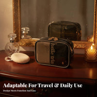 Travel Makeup Organizer Large Capacity Zippered Skincare Organizer Portable