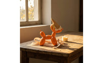 Glossy Balloon Dog with Ice Cream Cone Creative Balloon Dog Figurine Cute Desk Decor Adorable for Creatives, Office, Studio