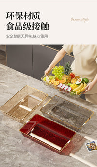 新品冰镇盆备菜托盘套装甜品蛋糕盘水果冷冻寿司刺身带盖透明盆