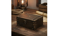 Pirate Treasure Chest Multipurpose Vintage Treasure Chest Wooden Pirate Box Decorative Metal Hardware for Children, Photo Prop