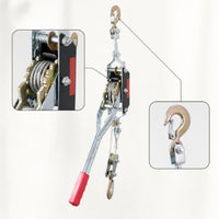 Safety Latch Hooks Double Hook Cable Puller Hardened Steel Construction Heavy Duty Wire Rope Tensioner Non-Slip Handle for Workshops