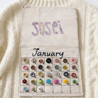 Button Calendar Colorful Buttons Handmade Textile Calendar Decorative House Decoration for Classroom