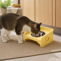Elevated Pet Feeder with Stainless Steel Bowl, Spill-Proof & Neck Protection Design for Cats and Small Dogs