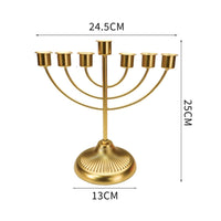 7 Arm Candelabra Electroplated Finish 7 Head Candle Holder European Style Table Centerpiece Candelabra for Wedding, Party, Mantelpiece