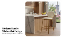 Stylish Design Modern Bar Stool with Back Comfortable Upholstered Bar Stool with Backrest Anti-Slip Feet Modern Counter Height Chair Easy to Clean for Homeowners, Restaurant Owners, Couples, Boutique, Reception Area, Kitchen, Dining Room