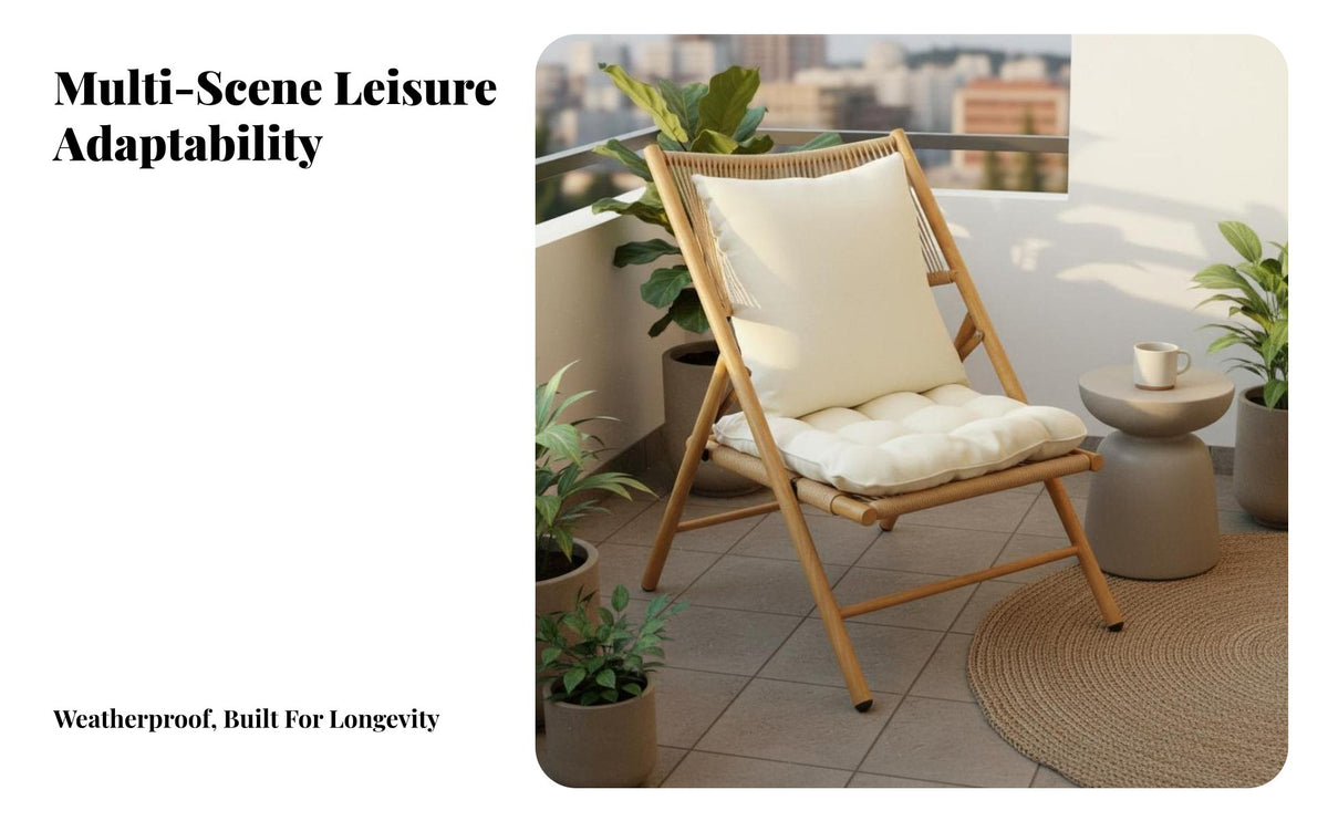 3 Pieces Portable Folding Balcony Set Long-Lasting Alloy Frame 3 Piece Outdoor Furniture Set Comfortable Cushion Foldable Backrest Chair No Assembly Required for Apartment Dwellers, Couples, Homeowners, Patio, Courtyard, Garden, Indoor