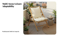3 Pieces Portable Folding Balcony Set Long-Lasting Alloy Frame 3 Piece Outdoor Furniture Set Comfortable Cushion Foldable Backrest Chair No Assembly Required for Apartment Dwellers, Couples, Homeowners, Patio, Courtyard, Garden, Indoor