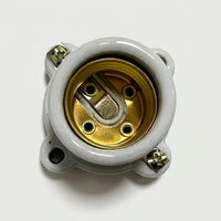 Ceiling Lighting E27 Lamp Holder for Vintage Lamp, Flame Retardant Ceramic Porcelain Bulb Holder, Surface Mount Round Flat Base, 660W 250V Home
