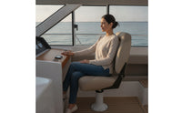 Boat Seat with Padded Backrest Fold-down Foldable Boat Seat Space-Saving Furniture for Cockpit