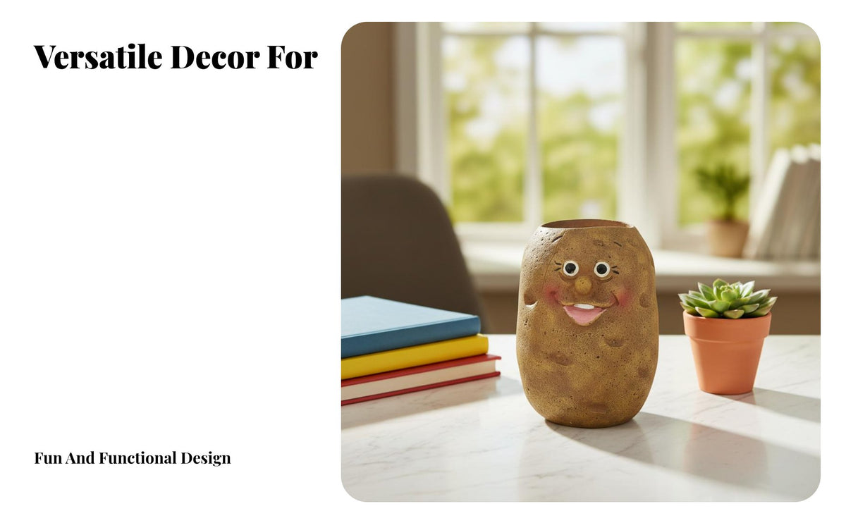 Cartoon Vegetable Vase Creative Design Novelty Fruit Planter Miniature Size Resin Character Vase for Kids, Desktop, Office, Bookshelf