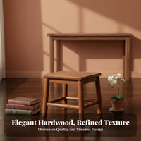 Hardwood Wood Construction Square Wooden Stool Mortise and Tenon Joinery Four-Legged Square Pedestal Traditional Design Household Furniture Multi-Purpose for Children, Families, Living Room, Entryway, Under the Sofa, Bedroom