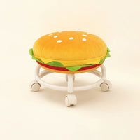 Compact Rolling Stool Portable Low Stool with Wheels Comfortable Padded Rolling Seat Smooth for Children, Reading Nook