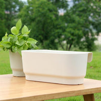 Plant Pots and Hanging Basket for Outdoor Plants, Semi-Circular Hanging Plant with Detachable Hooks, Railing Wall Planter for Balcony Decor