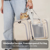 Airline Approved Collapsible Pet Carrier Foldable Expandable Pet Tote Adjustable Shoulder Strap Pet Transport Bag Breathable Mesh for Small Dog Owners, Travelers, Air Travel, Veterinarian Visits, Car Trips, Outdoor