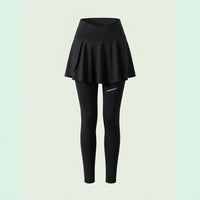 Gym Leggings with Skirted Overlay and High Waist for Women, Workout with Side Pockets, Fleece Lined Compression Material